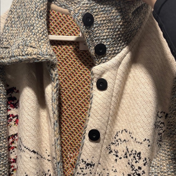 ALDOMARTINS Anthropologie ocean wave funnel neck cardigan sweater - Picture 6 of 7